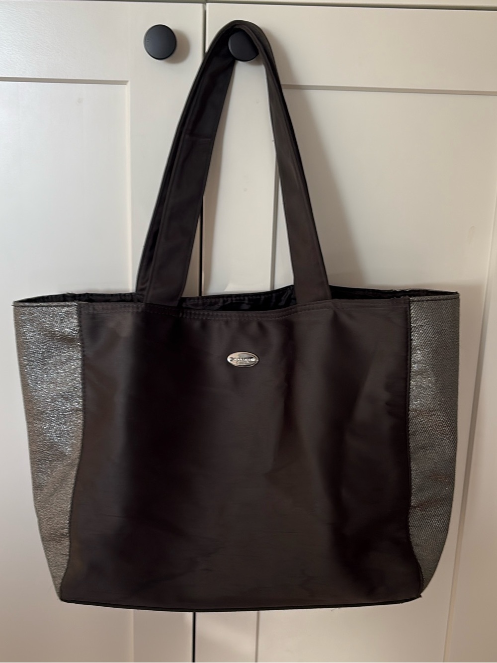 COACH Fragrance Black Tote Bag with Metallic Side Panels